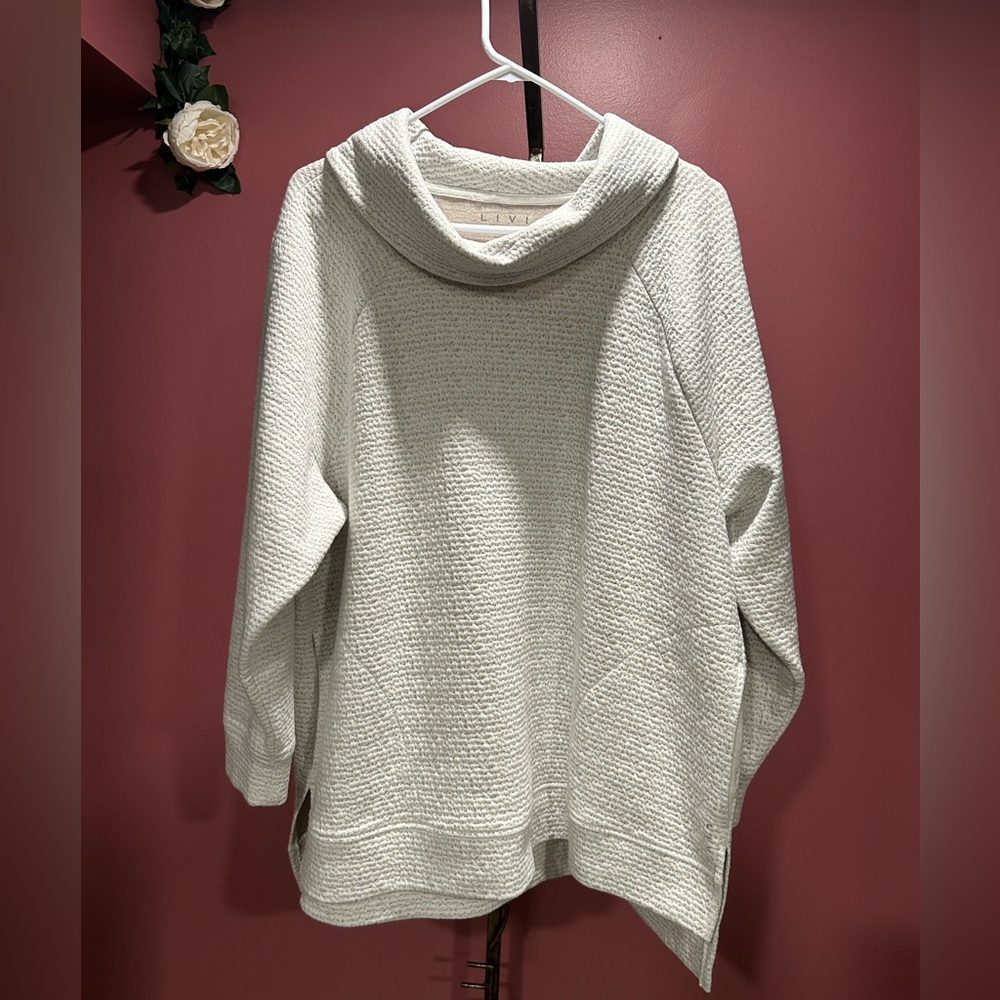 LIVI Soft Cream Cowl Neck Sweater